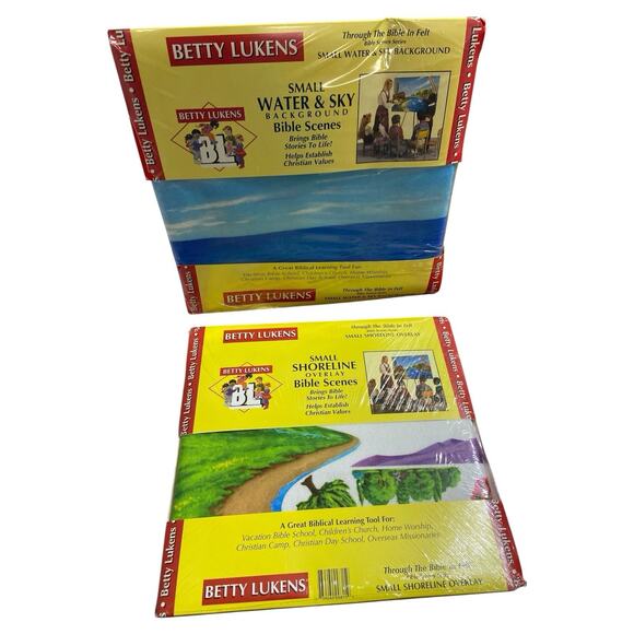 Betty Lukens Through The Bible In Felt Shoreline Overlay & Water Sky Background - Picture 10 of 10